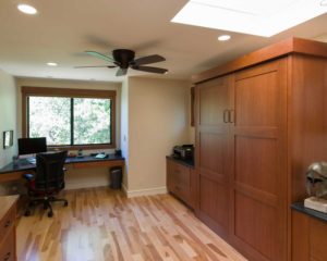 Office with closed Murphy bed