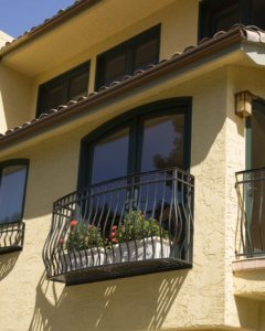 A European-inspired Juliet balcony in Menlo Park.